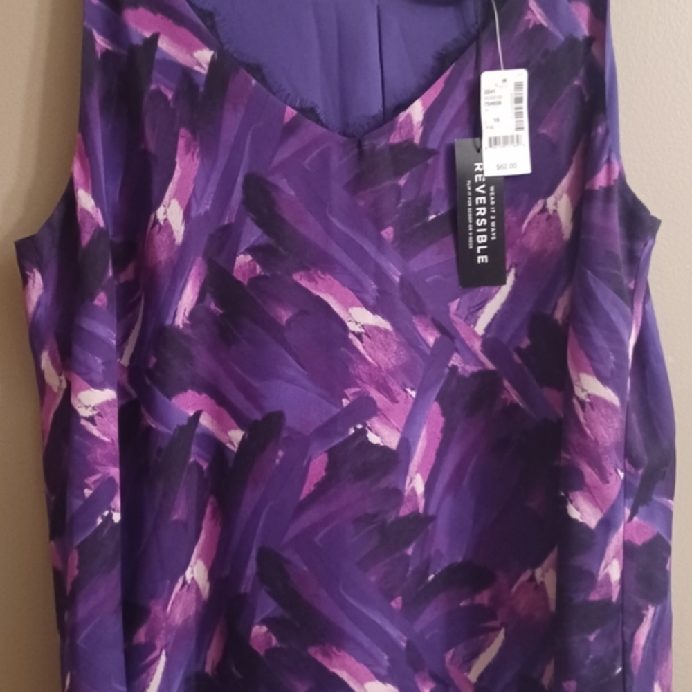 Michel Studio Purple and Pink Reversible Tank Top